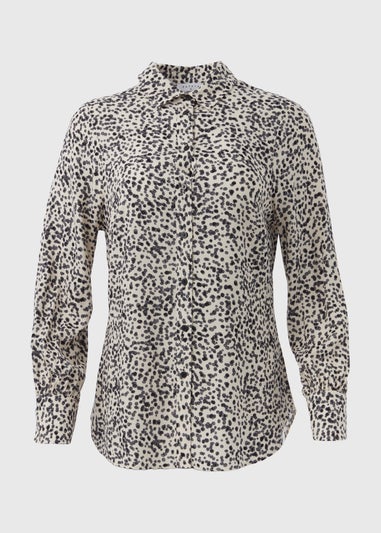 Cream Spot Print Viscose Shirt