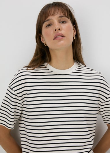 Et Vous White & Navy T Shirt