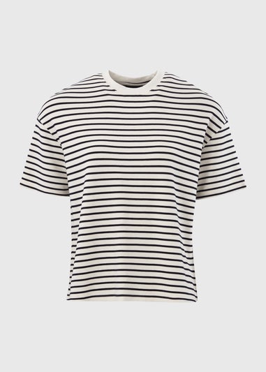 Et Vous White & Navy T Shirt