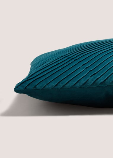 Pleated Velvet Teal Cushion