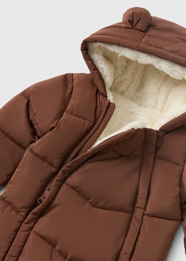 Baby Brown Padded Snowsuit (Newborn-18mths)