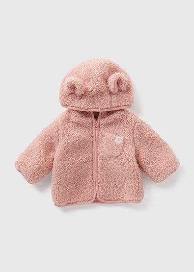 Baby Pink Borg Jacket (Newborn-23mths)