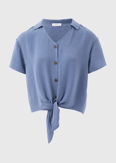 Blue Front Tie Airflow Shirt