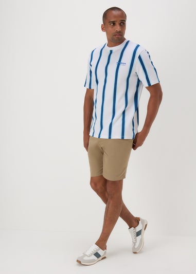 White Stripe Printed T-Shirt