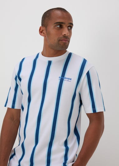 White Stripe Printed T-Shirt