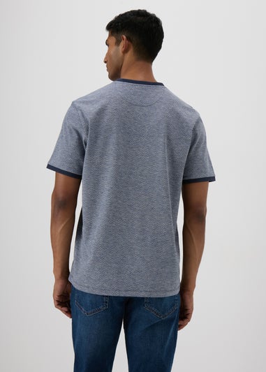 Navy Space Dye Textured T-Shirt