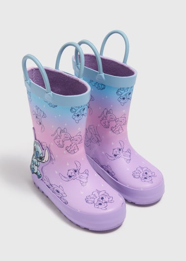 Disney Kids Purple Stitch Wellies (Younger 4-12)