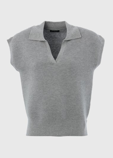 Et Vous Grey Knitted Sweater Vest