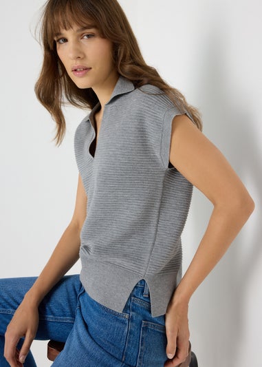 Et Vous Grey Knitted Sweater Vest