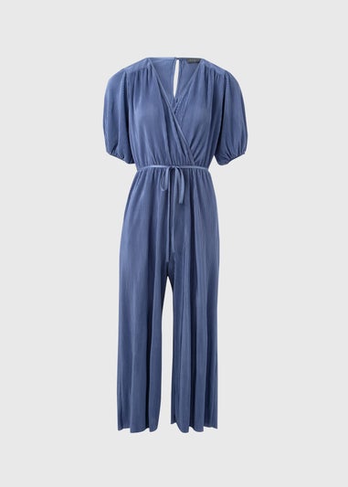 Blue Plisse Jumpsuit