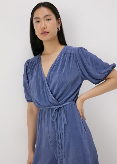 Blue Plisse Jumpsuit