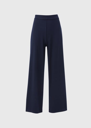 Et Vous Navy Ponte Wide Leg Trousers