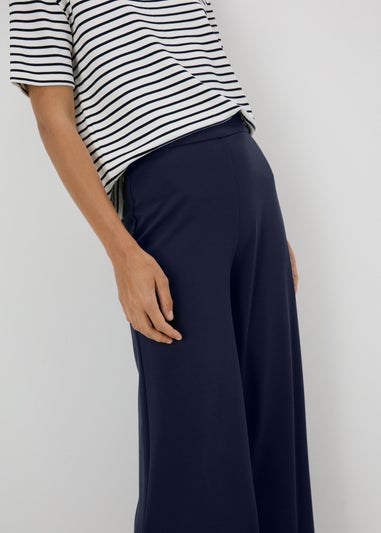 Et Vous Navy Ponte Wide Leg Trousers