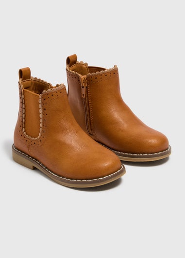 Girls Tan Chelsea Boots (Younger 4-12yrs)