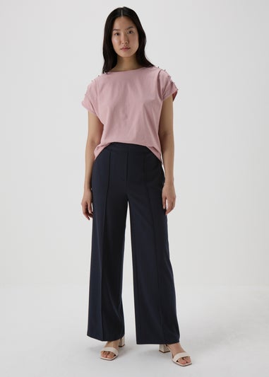 Et Vous Navy Wide Leg Trousers