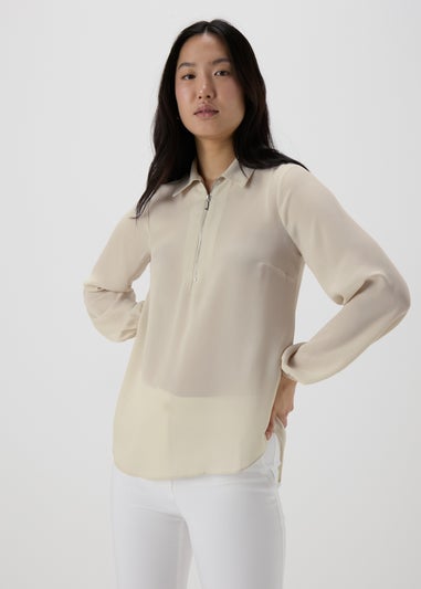 Et Vous Stone Half Zip Blouse