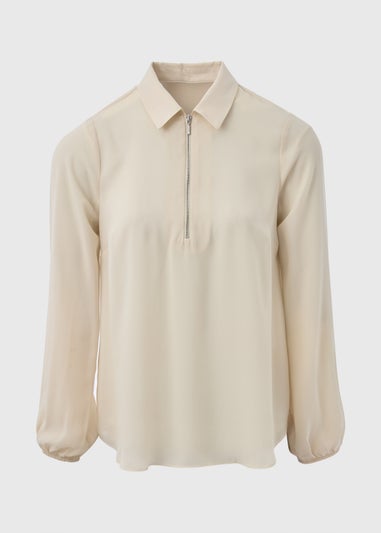 Et Vous Stone Half Zip Blouse