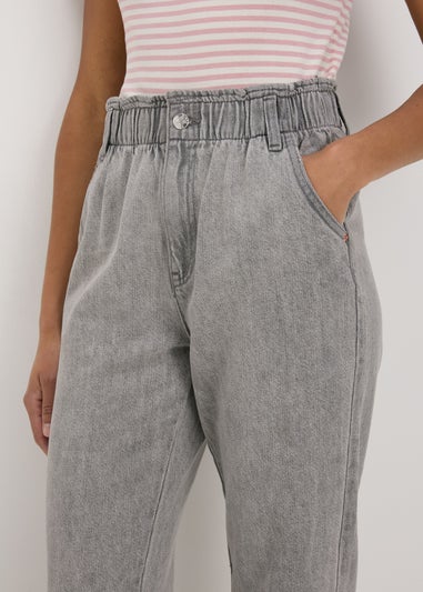 Grey Paperbag Jeans