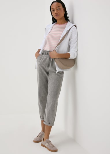 Grey Paperbag Jeans