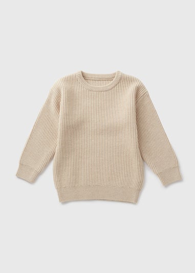 Boys Oatmeal Knitted Jumper (1-7yrs)