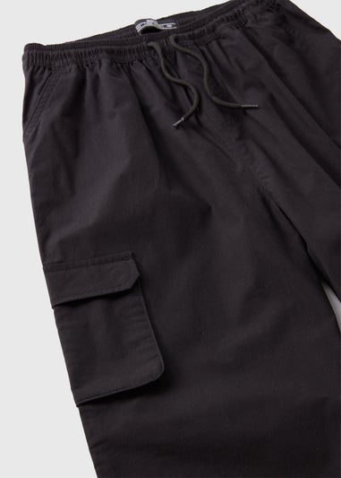 Boys Black Poplin Cargo Trousers (7-15yrs)