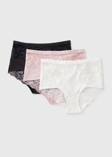 3 Pack Multicolour Brushed Full Knickers