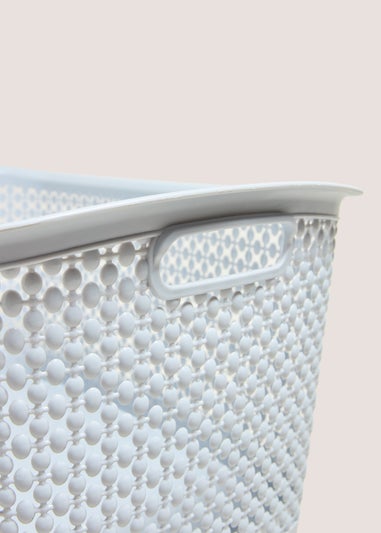 Grey Plastic Laundry Basket (35cmx53cmx25cm)