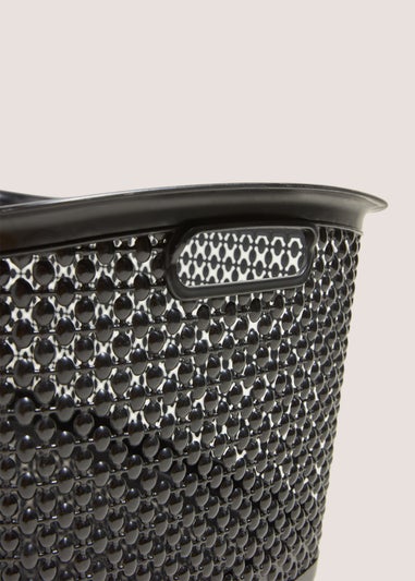 Black Plastic Laundry Basket (35cmx53cmx25cm)