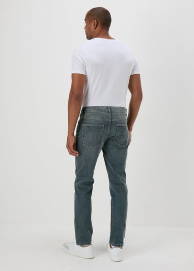 Grey Blue Denim Slim Fit Jeans