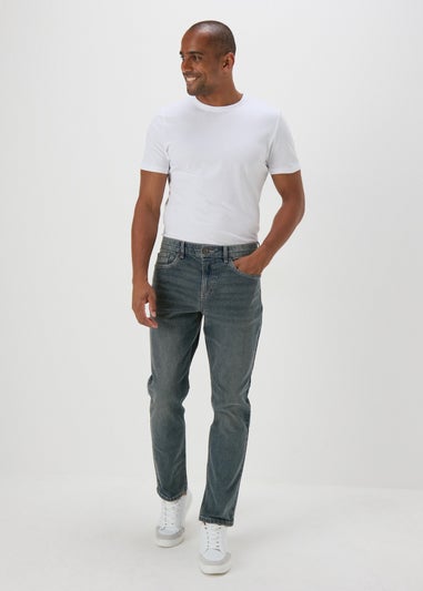 Grey Blue Denim Slim Fit Jeans