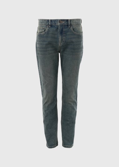 Grey Blue Denim Slim Fit Jeans