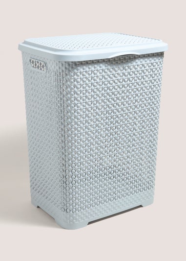 Grey Plastic Large Laundry Hamper (55cmx36cmx42cm)