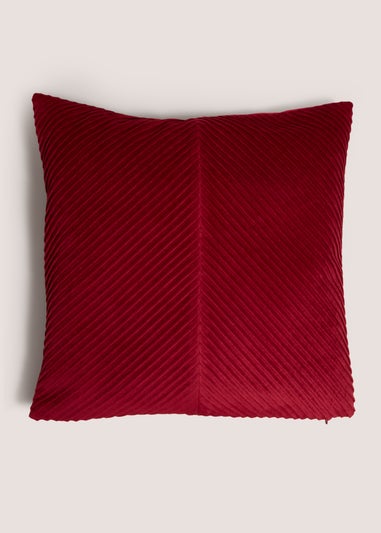 Red Velvet Pleated Cushion