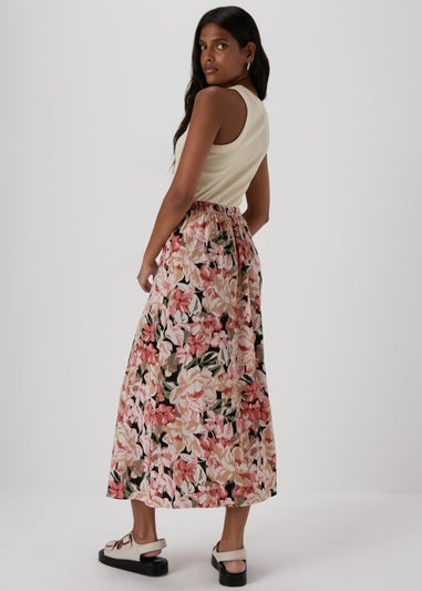 Multicolour Floral Flared Maxi Skirt