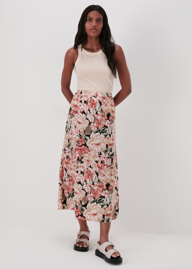 Multicolour Floral Flared Maxi Skirt