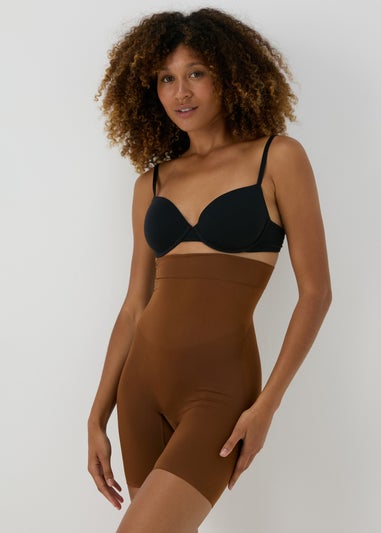 Brown Seamless Shapewear Shorts