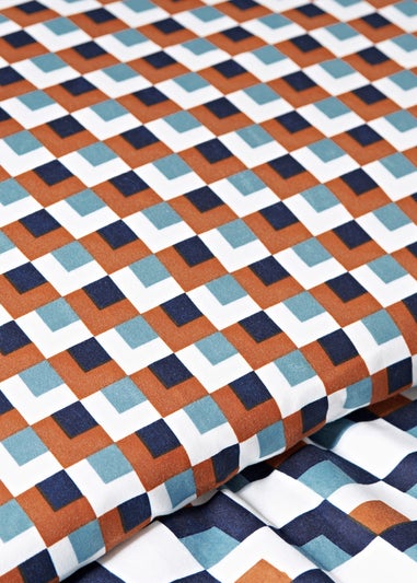 Navy Geometric Duvet Set