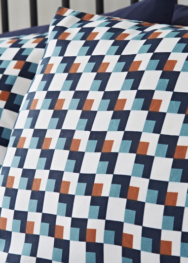 Navy Geometric Duvet Set