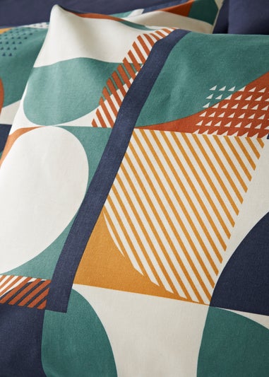 Multicoloured Geometric Pattern Duvet Set