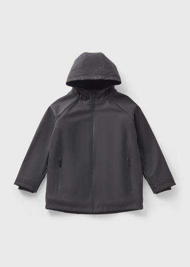 Boys Black PU Raincoat (7-15yrs)