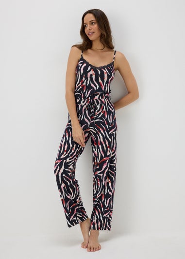 Navy Animal Print Pyjama Trousers