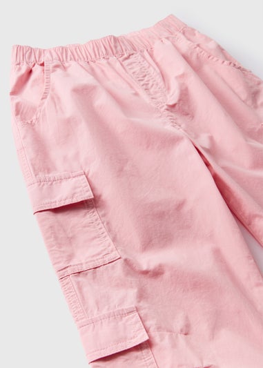 Girls Pink Parachute Trousers (7-15yrs)