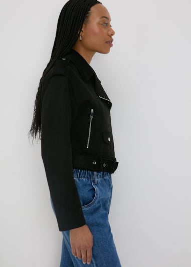 Black Suede Biker Jacket