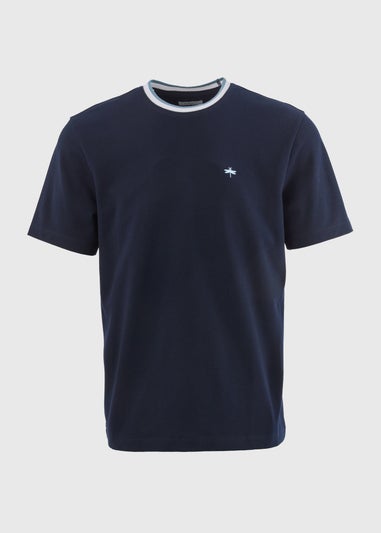 Navy Contrast Neck T-shirt