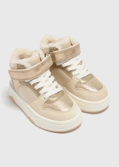 Girls Gold High Top Trainers (Younger 4-12)