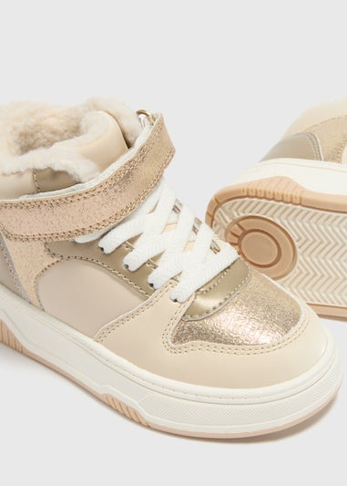 Girls Gold High Top Trainers (Younger 4-12)