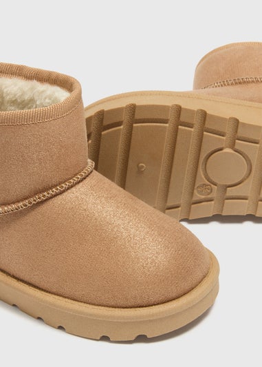 Girls Tan Snug Boots (Younger 4-9)