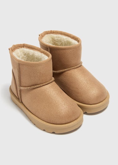 Girls Tan Snug Boots (Younger 4-9)