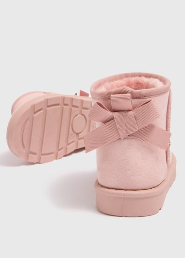 Girls Pink Snug Boots (Younger 4-12)