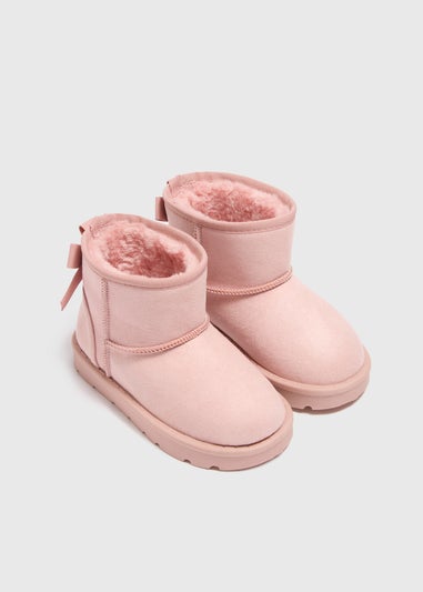 Girls Pink Snug Boots (Younger 4-12)